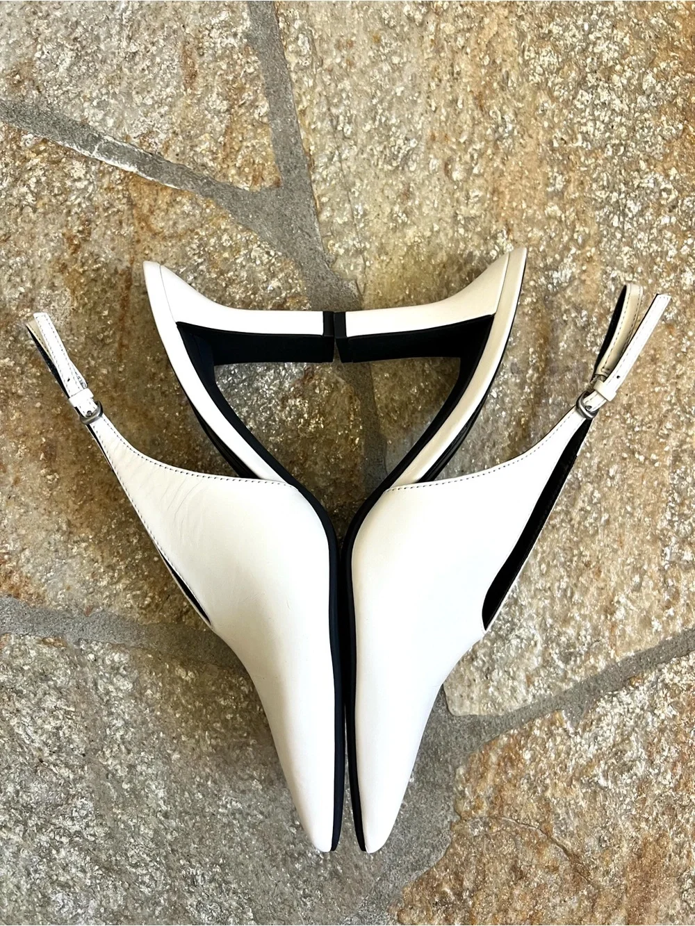 Vince Devi Leather Slingback Pump Milk White Size 7.5 - EU 38